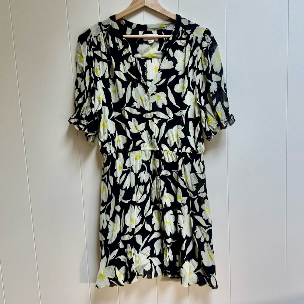 Anthropologie Velvet by Graham & Spencer Sheer Floral Dress Size M